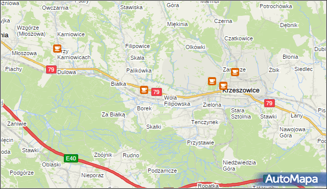 mapa Wola Filipowska, Wola Filipowska na mapie Targeo