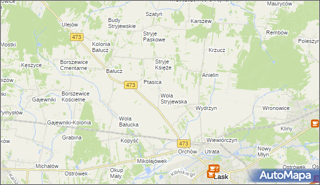 mapa Wola Stryjewska, Wola Stryjewska na mapie Targeo