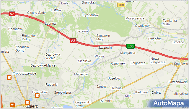 mapa Wołyń, Wołyń na mapie Targeo