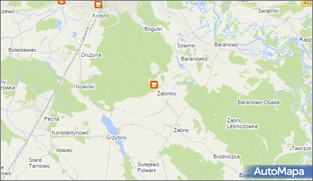 mapa Żabinko, Żabinko na mapie Targeo