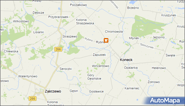 mapa Zapustek, Zapustek na mapie Targeo