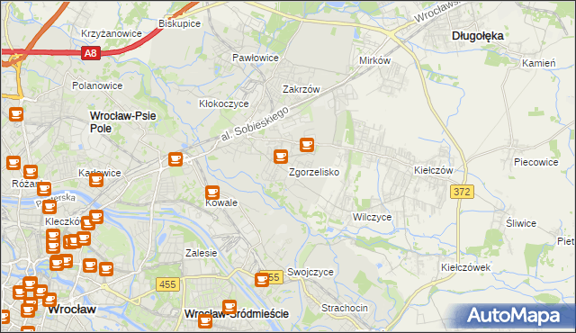 mapa Zgorzelisko, Zgorzelisko na mapie Targeo