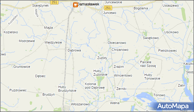 mapa Żużoły, Żużoły na mapie Targeo