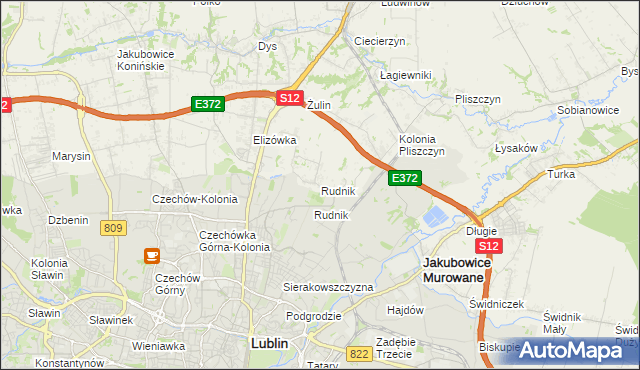 mapa Rudnik gmina Wólka, Rudnik gmina Wólka na mapie Targeo