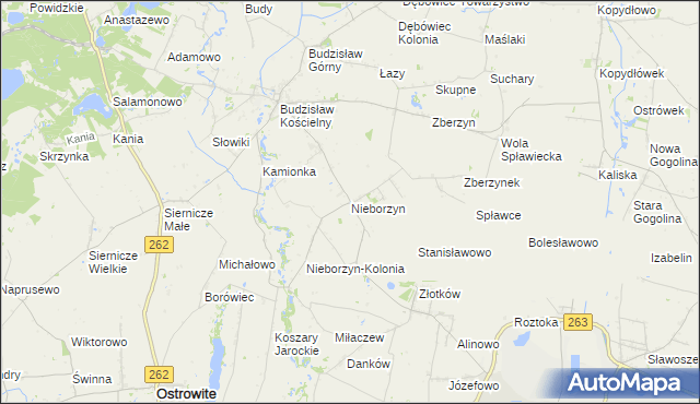 mapa Nieborzyn gmina Kleczew, Nieborzyn gmina Kleczew na mapie Targeo