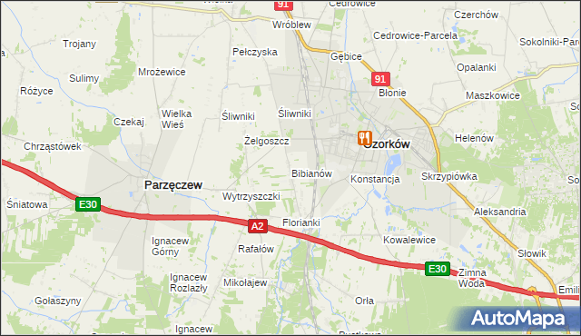 mapa Bibianów, Bibianów na mapie Targeo