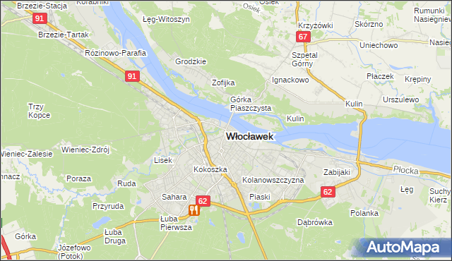 mapa Włocławka, Włocławek na mapie Targeo