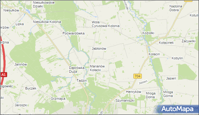 mapa Bielanki, Bielanki na mapie Targeo