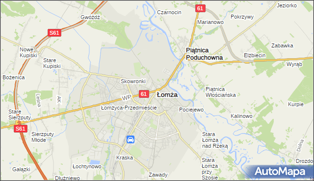 mapa Łomży, Łomża na mapie Targeo