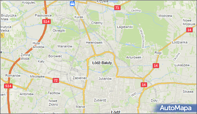 mapa Radogoszcz gmina Łódź, Radogoszcz gmina Łódź na mapie Targeo