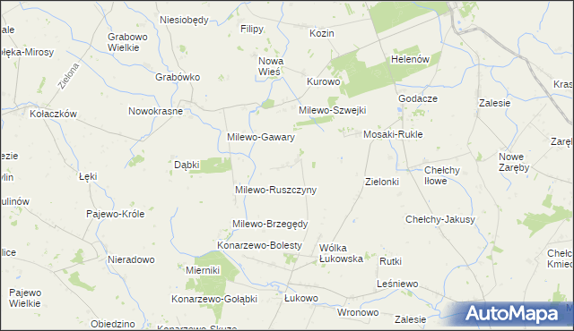 mapa Milewo-Wypychy, Milewo-Wypychy na mapie Targeo