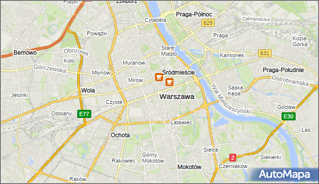 mapa Warszawy, Warszawa na mapie Targeo