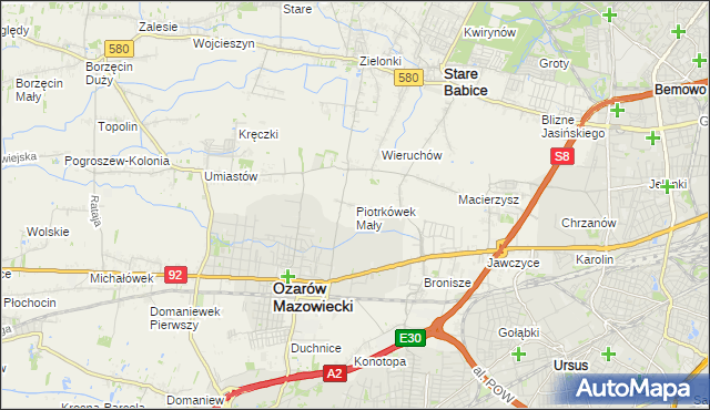 mapa Piotrkówek Mały, Piotrkówek Mały na mapie Targeo