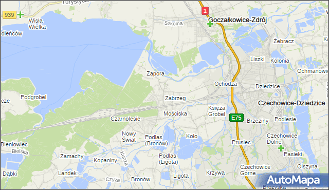 mapa Zabrzeg, Zabrzeg na mapie Targeo