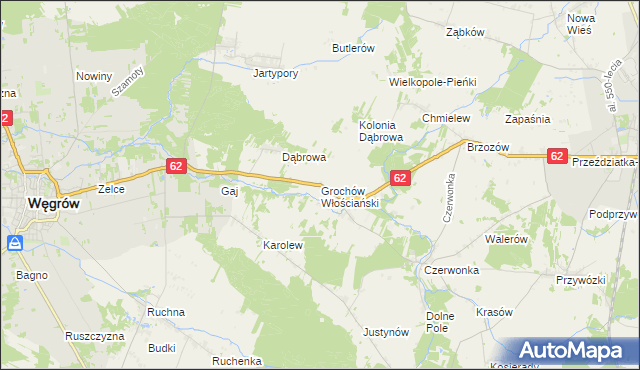 mapa Grochów Włościański, Grochów Włościański na mapie Targeo