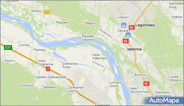 mapa Kępa Kiełpińska, Kępa Kiełpińska na mapie Targeo