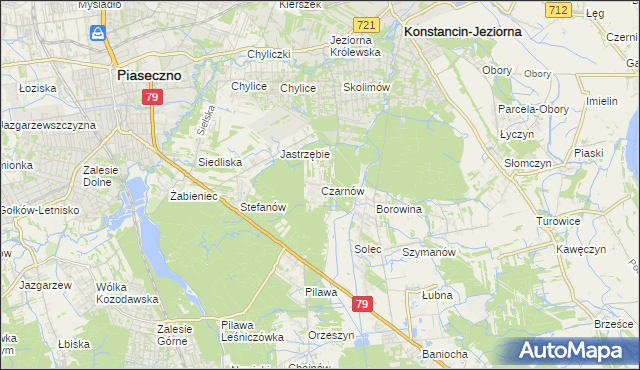 mapa Czarnów gmina Konstancin-Jeziorna, Czarnów gmina Konstancin-Jeziorna na mapie Targeo