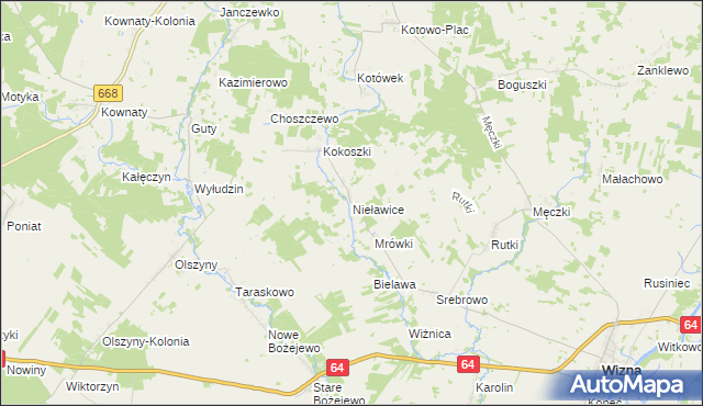 mapa Nieławice, Nieławice na mapie Targeo