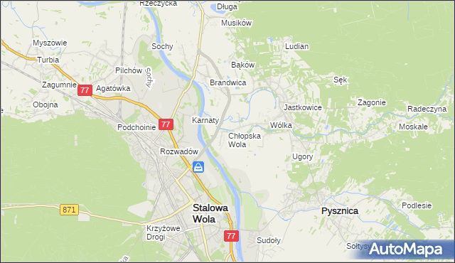 mapa Chłopska Wola, Chłopska Wola na mapie Targeo