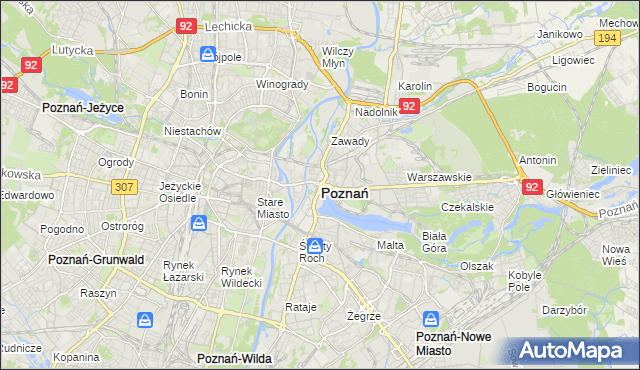 mapa Poznania, Poznań na mapie Targeo