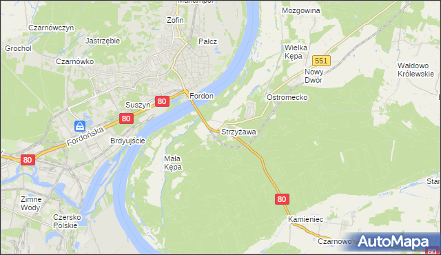 mapa Strzyżawa, Strzyżawa na mapie Targeo