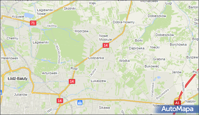 mapa Wilanów gmina Łódź, Wilanów gmina Łódź na mapie Targeo