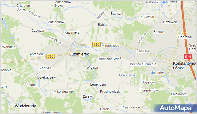 mapa Bechcice-Wieś, Bechcice-Wieś na mapie Targeo