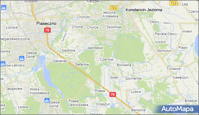 mapa Czarnów gmina Konstancin-Jeziorna, Czarnów gmina Konstancin-Jeziorna na mapie Targeo