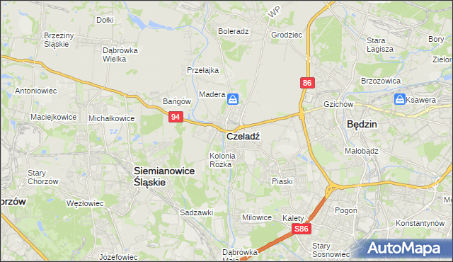 mapa Czeladź, Czeladź na mapie Targeo