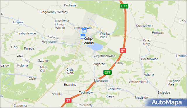 mapa Częstoszowice, Częstoszowice na mapie Targeo
