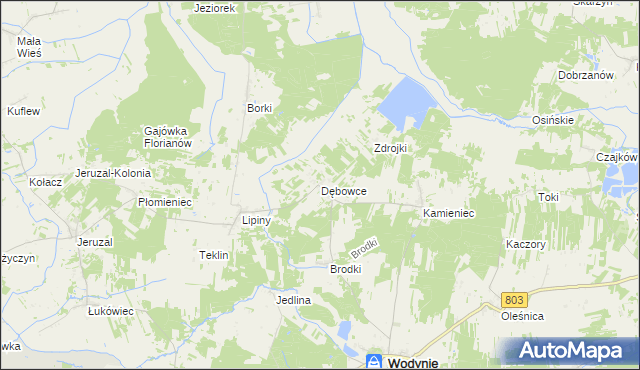 mapa Dębowce, Dębowce na mapie Targeo