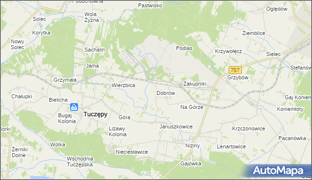 mapa Dobrów gmina Tuczępy, Dobrów gmina Tuczępy na mapie Targeo