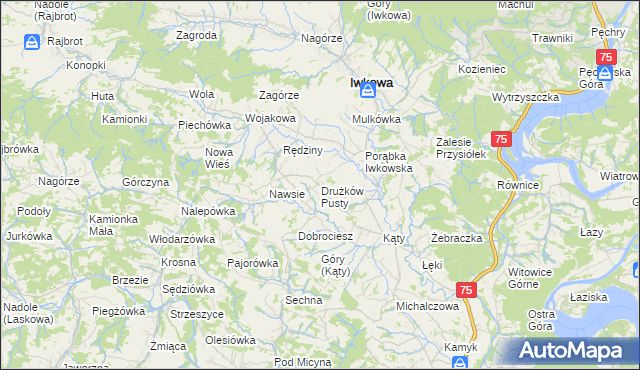 mapa Drużków Pusty, Drużków Pusty na mapie Targeo