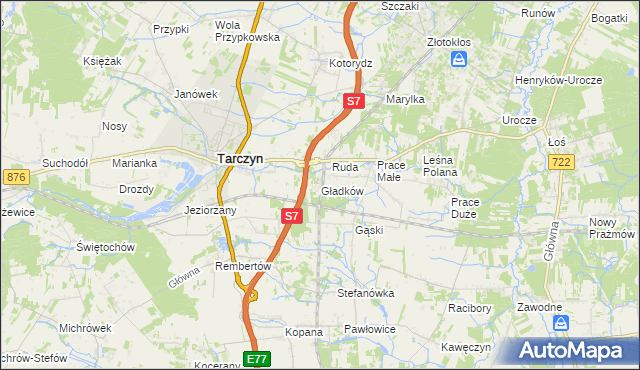 mapa Gładków, Gładków na mapie Targeo