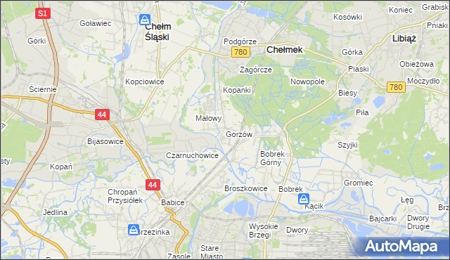 mapa Gorzów, Gorzów na mapie Targeo