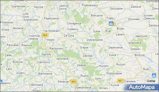 mapa Grajów, Grajów na mapie Targeo