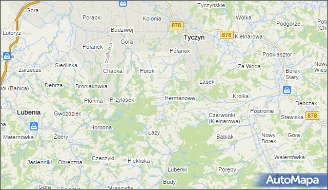 mapa Hermanowa, Hermanowa na mapie Targeo