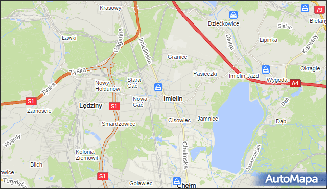mapa Imielin, Imielin na mapie Targeo