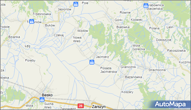 mapa Jaćmierz, Jaćmierz na mapie Targeo