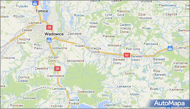 mapa Klecza Górna, Klecza Górna na mapie Targeo