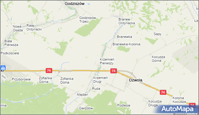 mapa Krzemień Pierwszy, Krzemień Pierwszy na mapie Targeo