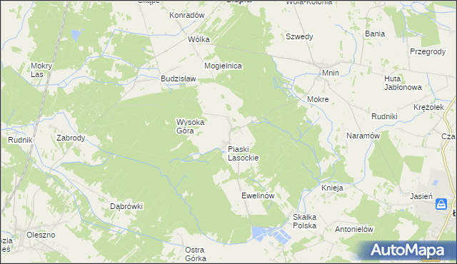 mapa Lasocin gmina Łopuszno, Lasocin gmina Łopuszno na mapie Targeo