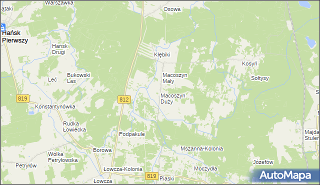 mapa Macoszyn Duży, Macoszyn Duży na mapie Targeo