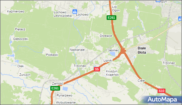 mapa Murowaniec gmina Białe Błota, Murowaniec gmina Białe Błota na mapie Targeo