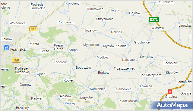 mapa Mydłów, Mydłów na mapie Targeo