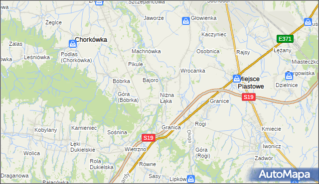 mapa Niżna Łąka, Niżna Łąka na mapie Targeo