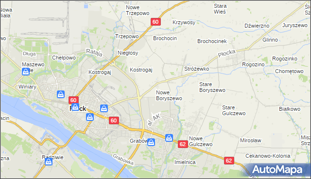 mapa Nowe Boryszewo, Nowe Boryszewo na mapie Targeo