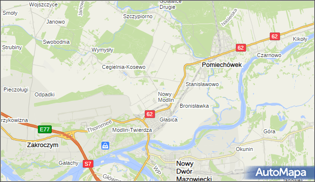 mapa Nowy Modlin, Nowy Modlin na mapie Targeo