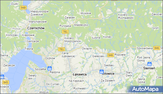 mapa Okrajnik, Okrajnik na mapie Targeo