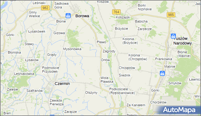mapa Orłów gmina Borowa, Orłów gmina Borowa na mapie Targeo